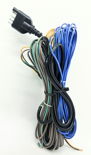 25FT 5-Way Trailer Wiring Harness, Jacketed 18AWG Cable, 5-Pin Flat Color-Coded Copper Extension, Trailer-Side for Utility & Boat Trailers
