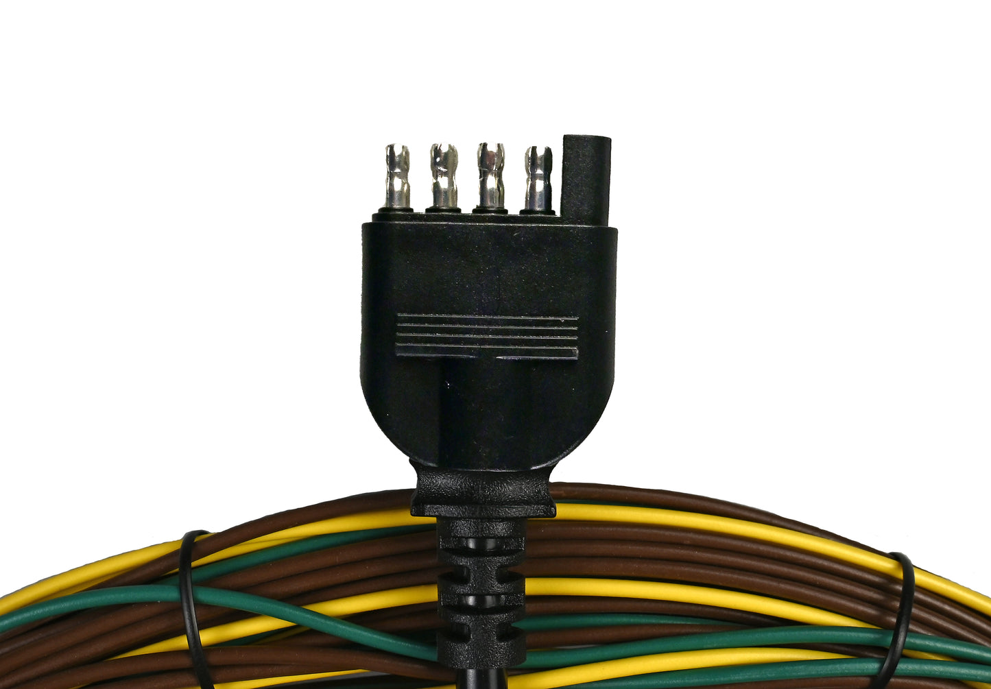 5 Way Trailer Wiring Harness 35FT with Jacketed Cable, 18AWG 5 Pin Flat Trailer Extension Connector Trailer Wiring Color-Coded Pure Copper, Trailer-Side 5 Pin Trailer Wire for Utility Boat