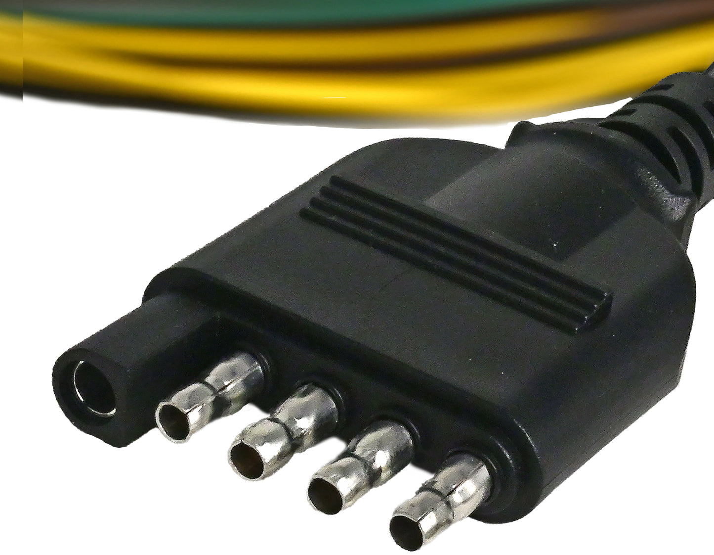 5 Way Trailer Wiring Harness 35FT with Jacketed Cable, 18AWG 5 Pin Flat Trailer Extension Connector Trailer Wiring Color-Coded Pure Copper, Trailer-Side 5 Pin Trailer Wire for Utility Boat