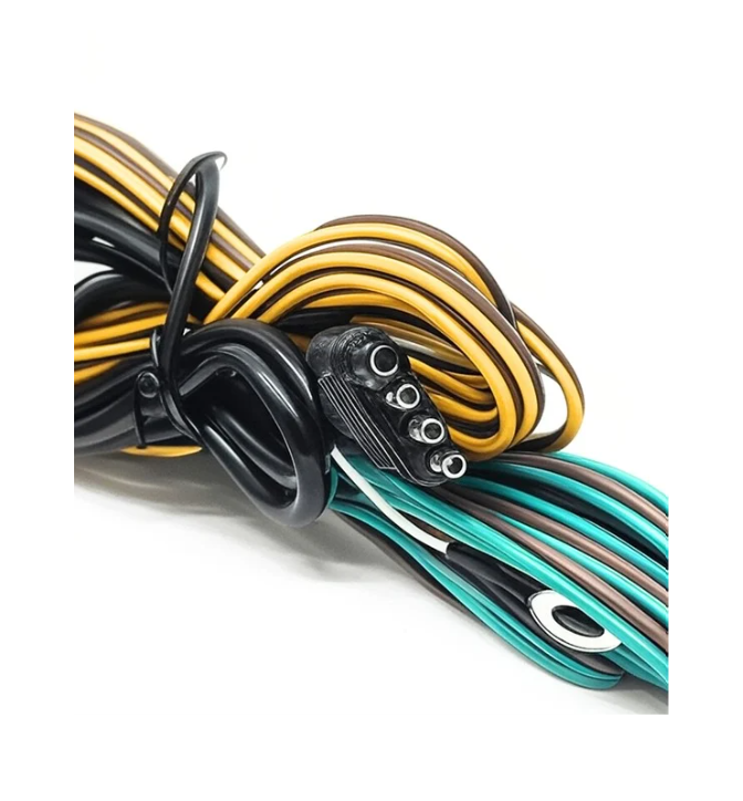 17FT 4-Way Trailer Wiring Harness with Jacketed Cable, 18AWG 4-Pin Flat Extension Connector - Color-Coded Pure Copper Trailer Wire for Utility & Boat Trailers. ALWAYS FREE SHIPPING