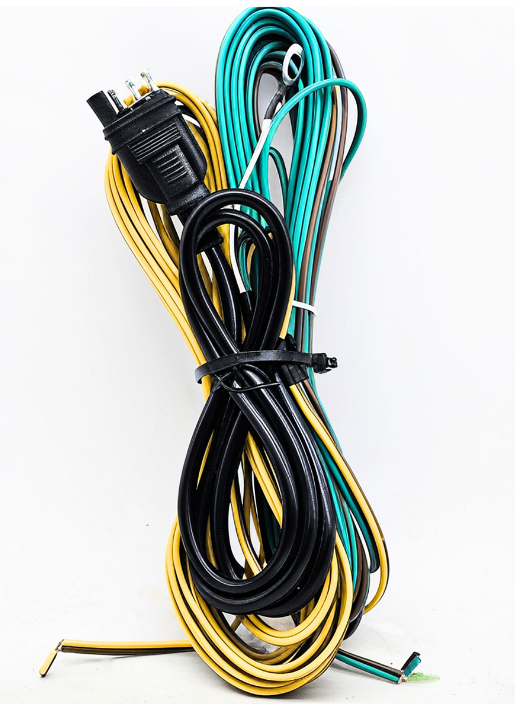 4 Way Trailer Wiring Harness 30FT with Jacketed Cable, 18AWG 4 Pin Flat Trailer Extension Connector Trailer Wiring Color-Coded Pure Copper, Trailer-Side 4 Pin Trailer Wire for Utility Boat